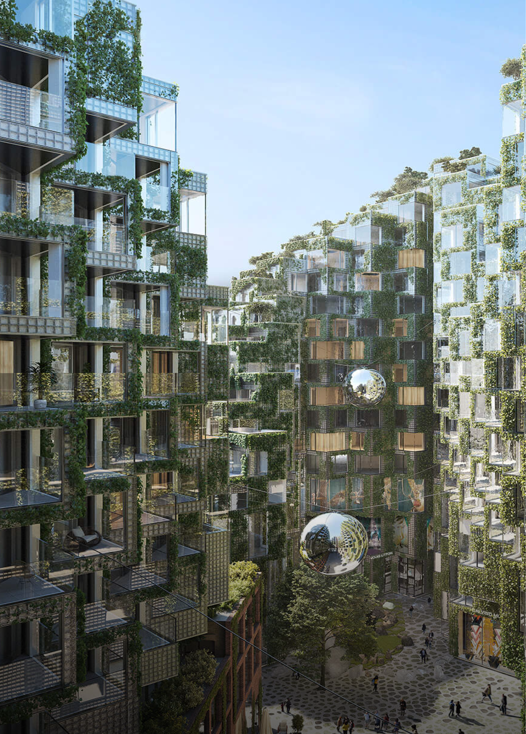 A rendering of an aerial view of the King Condos.