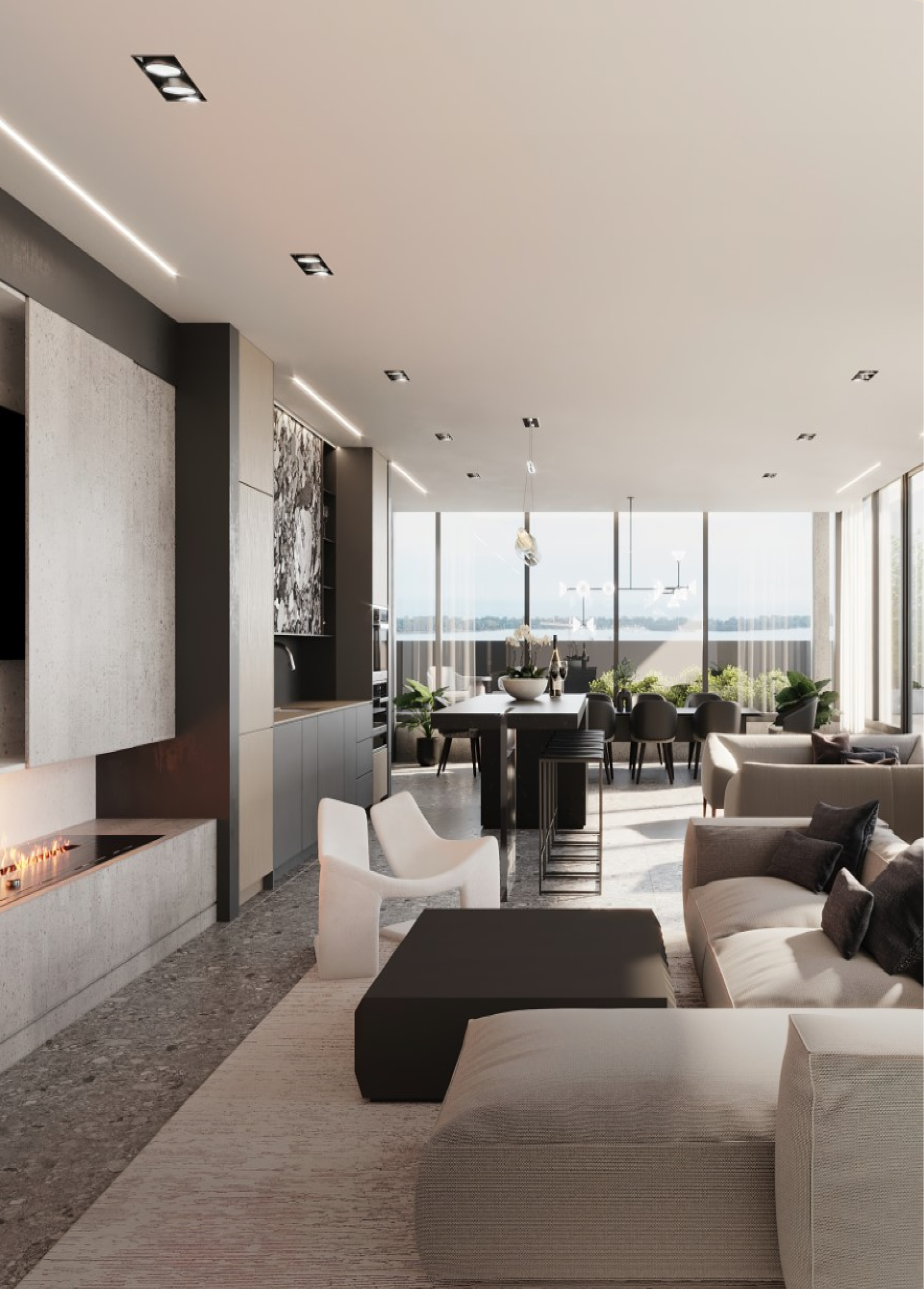 A rendering of the social area in The Georgian.