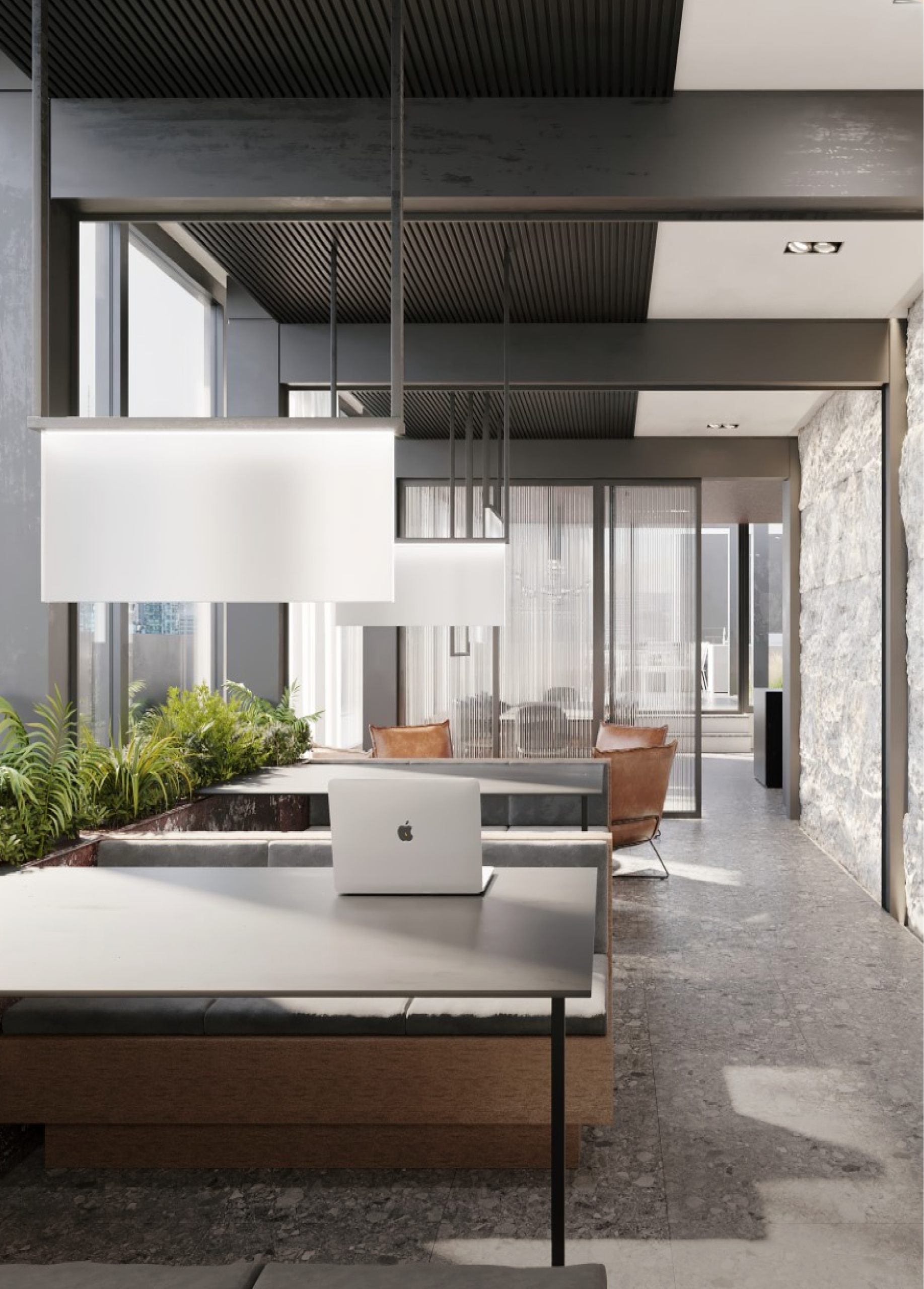A rendering of the social area in The Georgian.