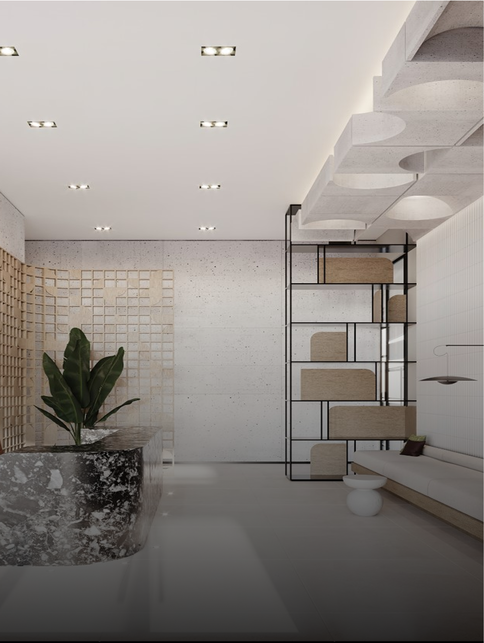 A rendering of the lobby of The Georgian.