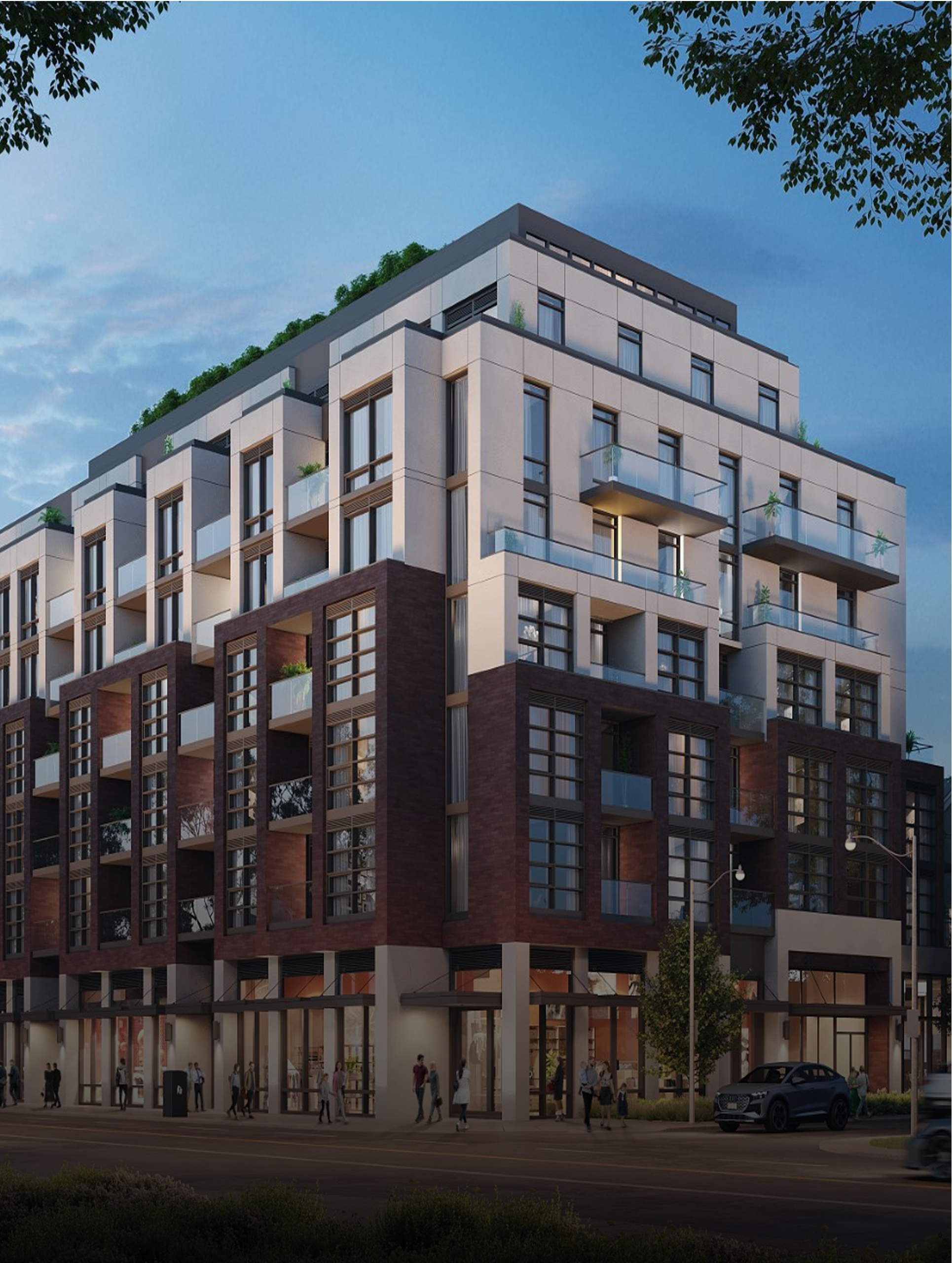A rendering of the exterior of The Georgian.