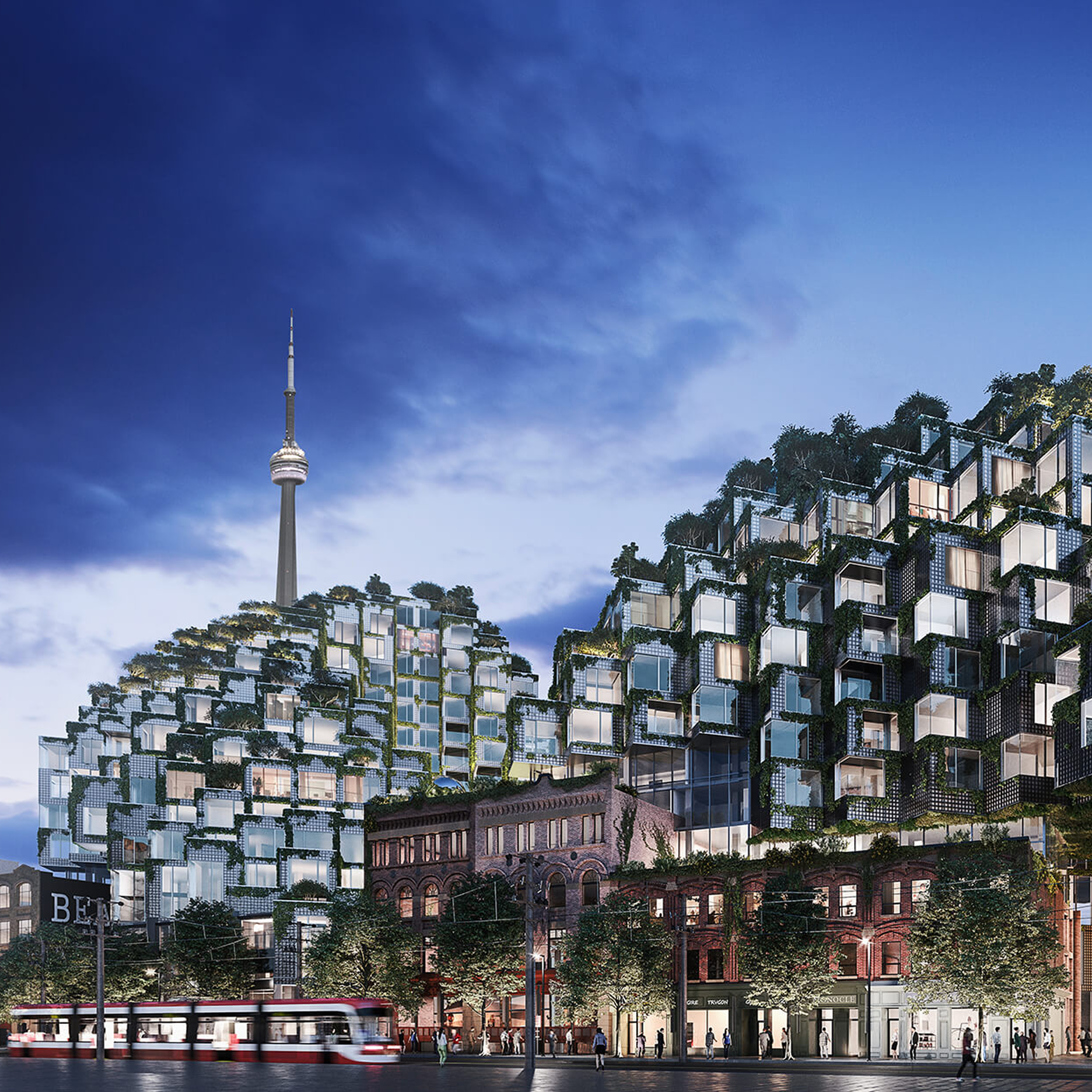 A rendering of the King Condo development on King Street West, with the CN Tower in the background.