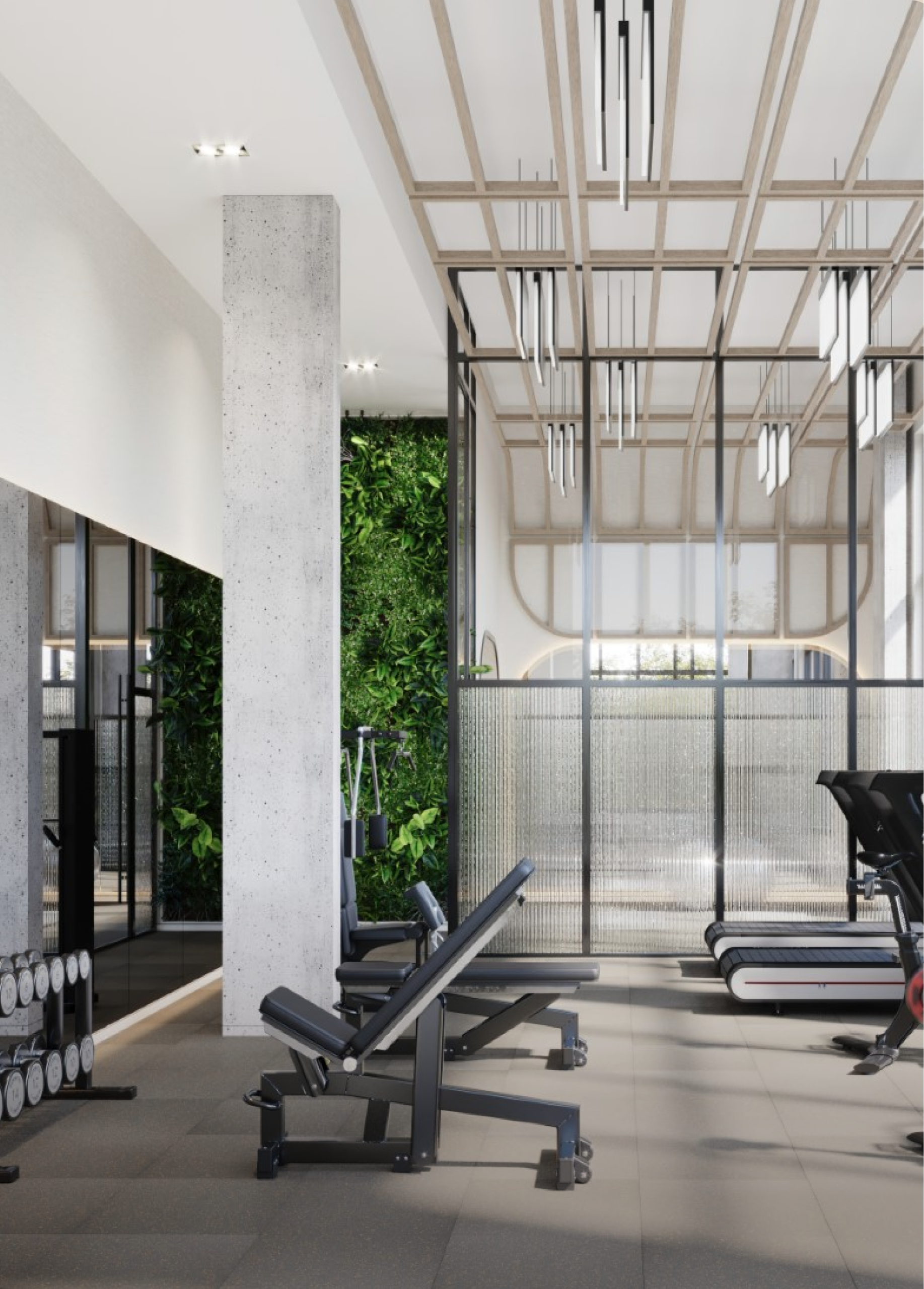 A rendering of the gym in The Georgian.