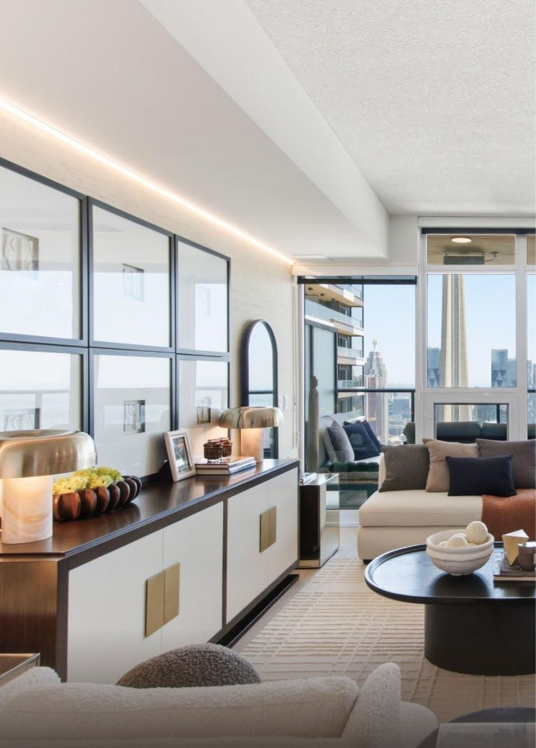 A rendering of the living area in the Concord Canada House.